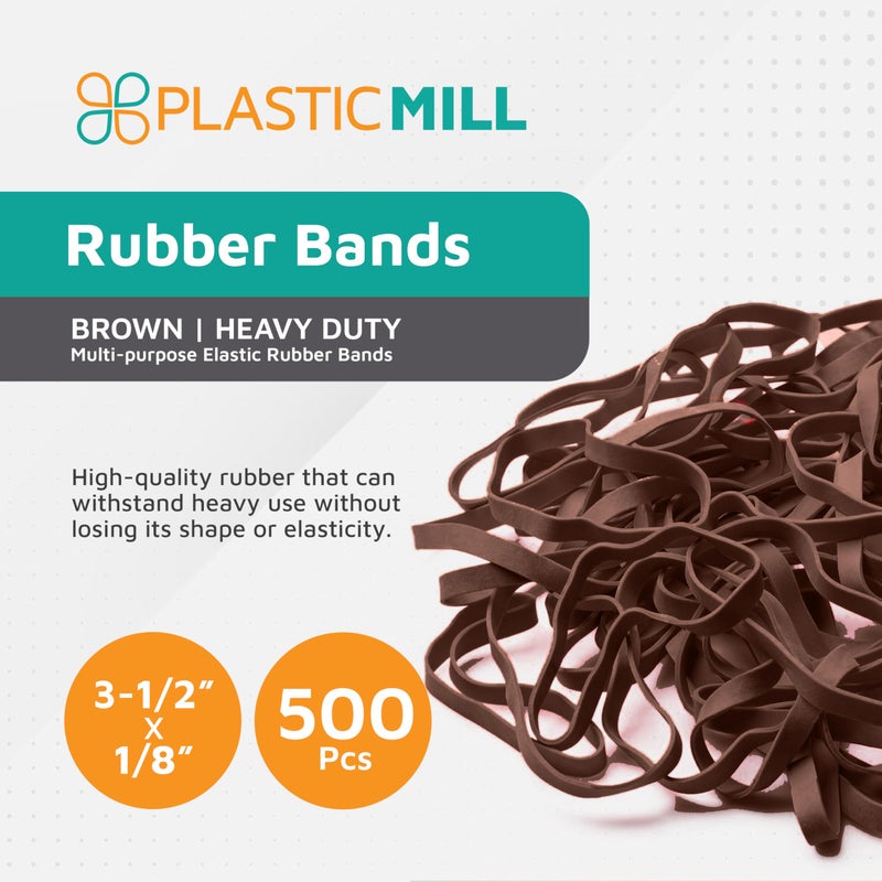 PlasticMill Rubber Bands - #33 Size - Brown Rubberbands - 1LB/500 Count. - Image 2